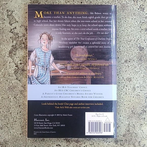 👩Secret School Avi Junior Chapter Historical Fiction Book Homeschool Classroom - Picture 2 of 7